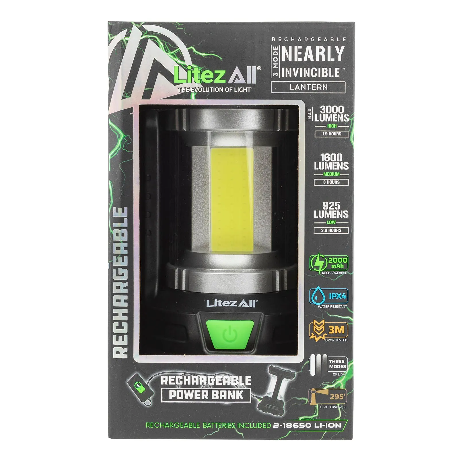 LitezAll Rechargeable Nearly Invincible 3000 Lumen Lantern
