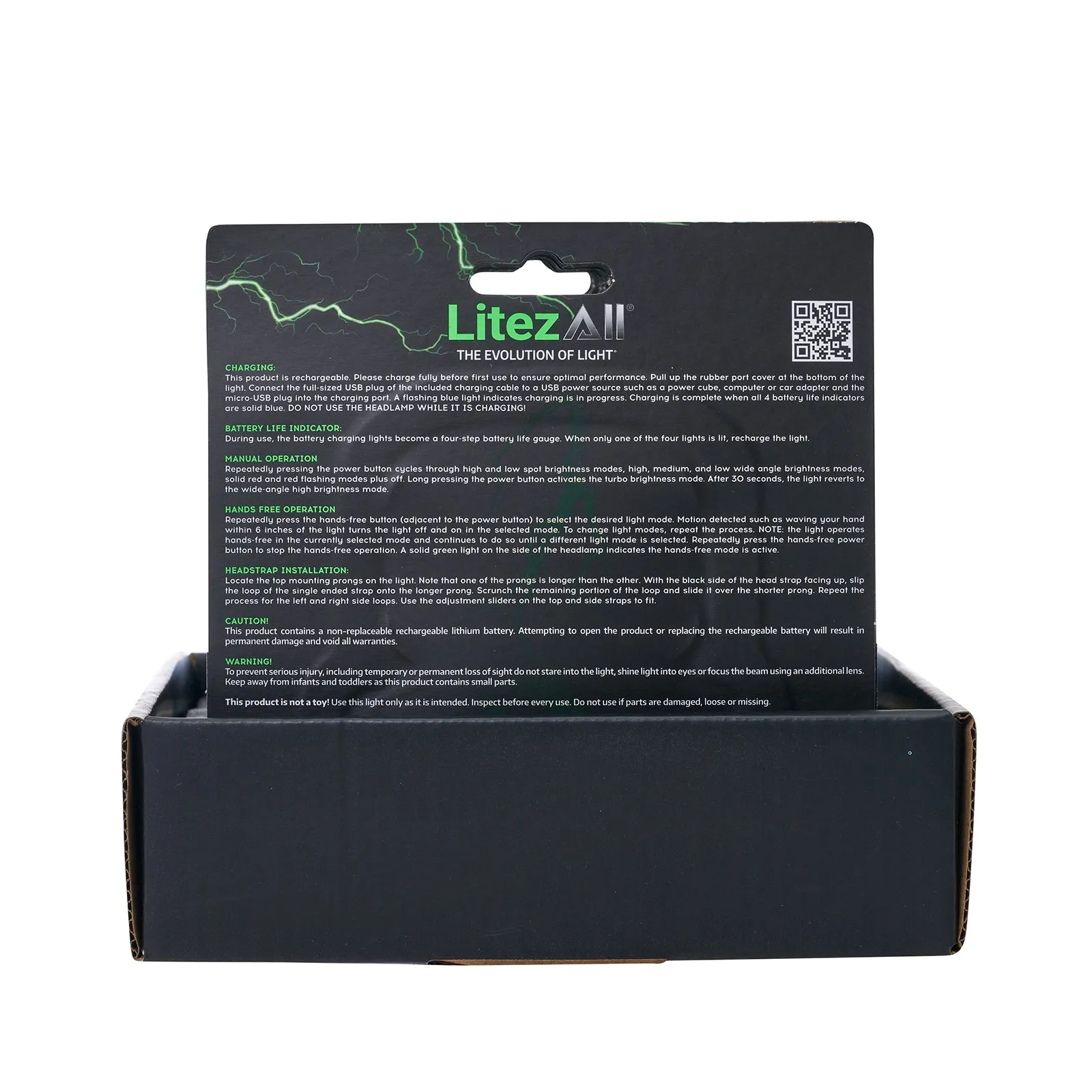 LitezAll Rechargeable Swype Motion Activated Headlamp