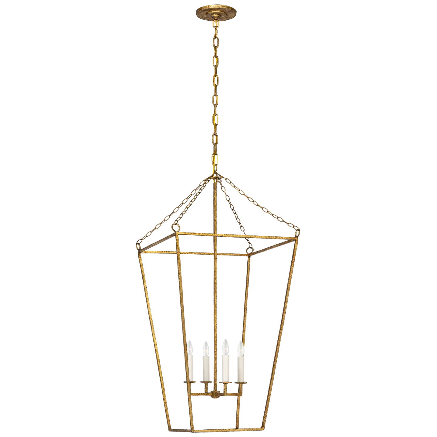 Malloy 18" Open Frame Forged Lantern | Gilded Iron