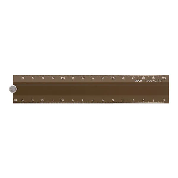 Midori Aluminum Multi Ruler - Brown - 30 cm