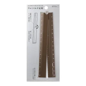 Midori Aluminum Multi Ruler - Brown - 30 cm