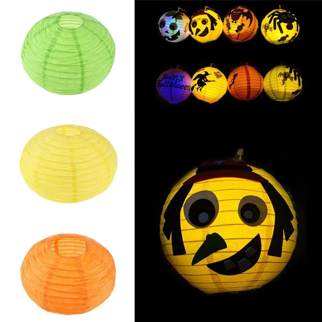 MILAAN Halloween Paper Handhold Lantern Led L Scary Party Props DIY Spider