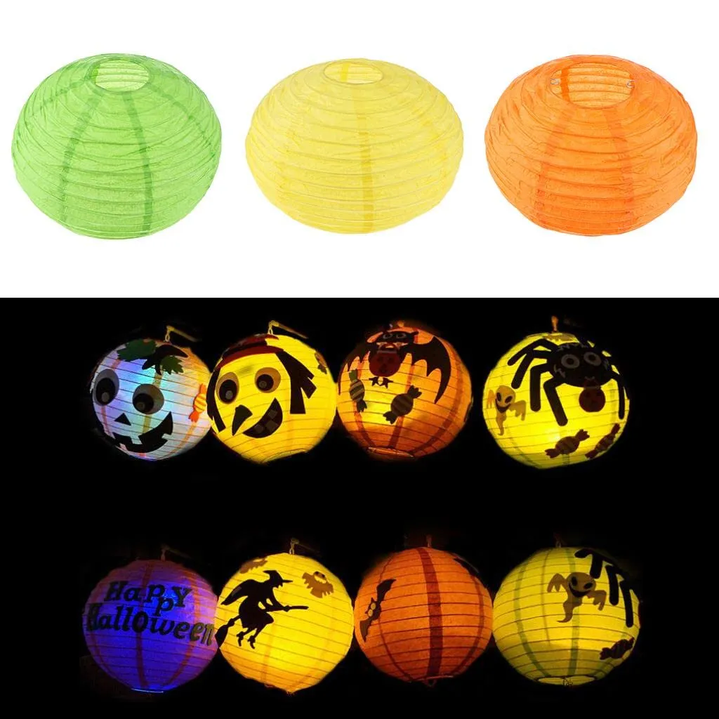MILAAN Halloween Paper Handhold Lantern Led L Scary Party Props DIY Spider