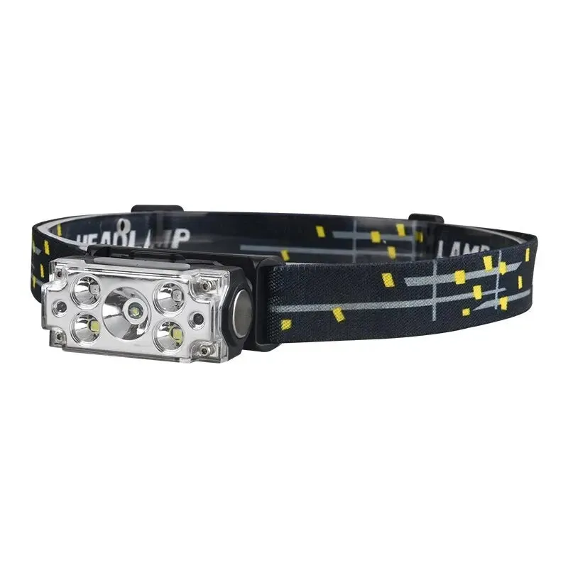 Mini 5LED USB Rechargeable Headlamp with Motion Sensor