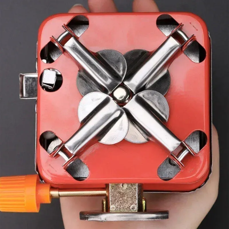 Mini Portable Square Stove For Backpacking Hiking Windproof Burner Camping Stove Foldable Stove For Outdoor Picnic (without Gas Bottle)