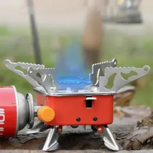 Mini Portable Square Stove For Backpacking Hiking Windproof Burner Camping Stove Foldable Stove For Outdoor Picnic (without Gas Bottle)