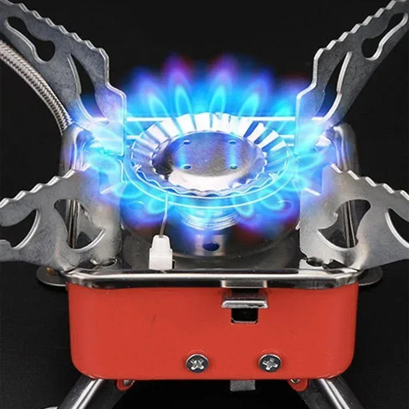 Mini Portable Square Stove For Backpacking Hiking Windproof Burner Camping Stove Foldable Stove For Outdoor Picnic (without Gas Bottle)