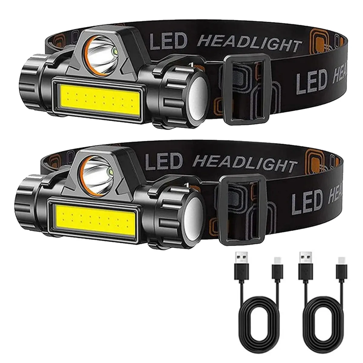 Mini Rechargeable Powerful Sensor Headlamp, 500LM USB Head Flashlight with 5W XPE LED, IPX4 Waterproof for Camping and Search Light