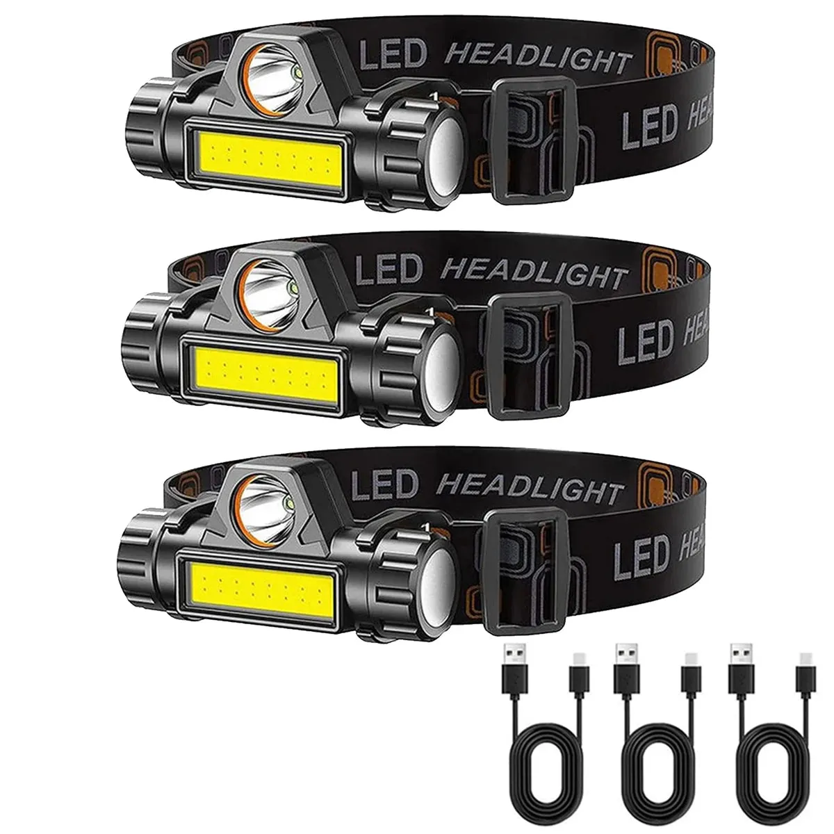 Mini Rechargeable Powerful Sensor Headlamp, 500LM USB Head Flashlight with 5W XPE LED, IPX4 Waterproof for Camping and Search Light