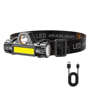 Mini Rechargeable Powerful Sensor Headlamp, 500LM USB Head Flashlight with 5W XPE LED, IPX4 Waterproof for Camping and Search Light