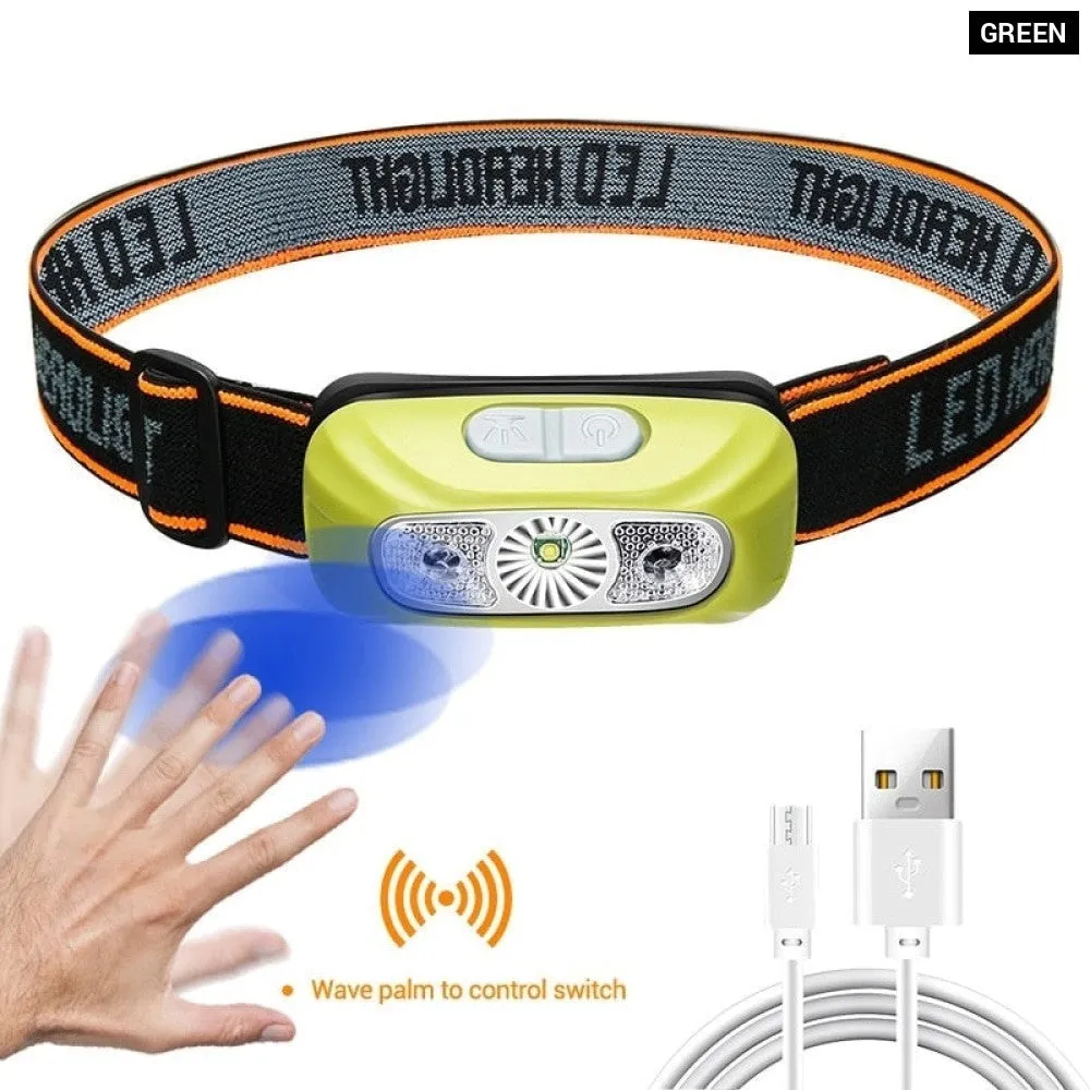 Mini Rechargeable Powerful Sensor Headlamp Fishing Camping Usb Head Flashlight Cob Led Head Light Torch Headlights Front Lantern
