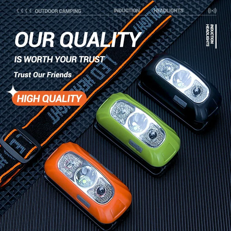 Mini Rechargeable Powerful Sensor Headlamp Fishing Camping Usb Head Flashlight Cob Led Head Light Torch Headlights Front Lantern