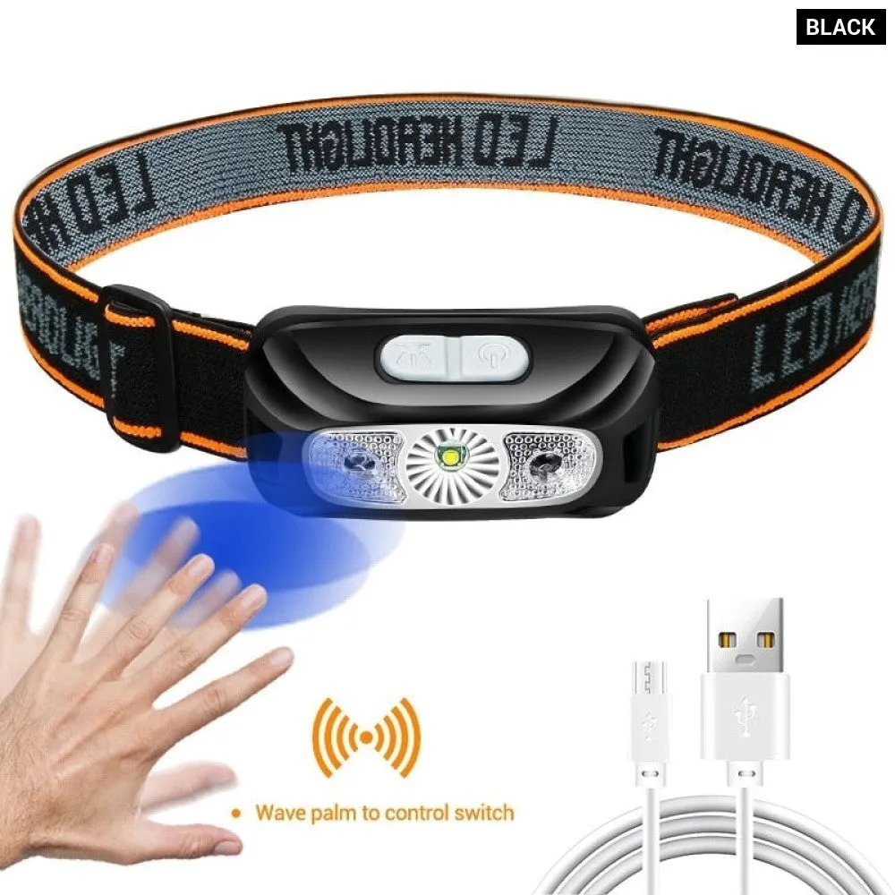 Mini Rechargeable Powerful Sensor Headlamp Fishing Camping Usb Head Flashlight Cob Led Head Light Torch Headlights Front Lantern