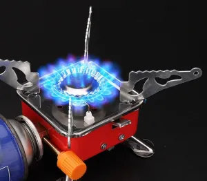Mini Square Lotus Outdoor Stove – Portable Gas Stove for Camping, Hiking, and Travel, Ultralight Cookware for Adventurers