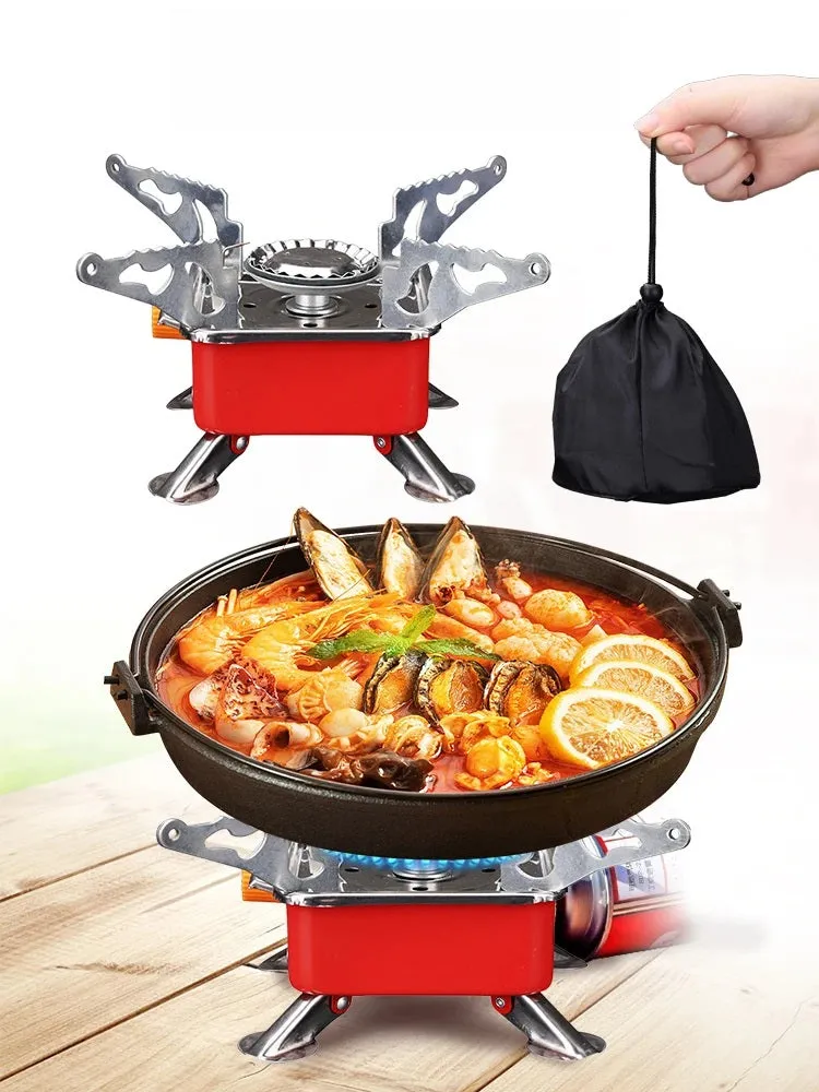 Mini Square Lotus Outdoor Stove – Portable Gas Stove for Camping, Hiking, and Travel, Ultralight Cookware for Adventurers