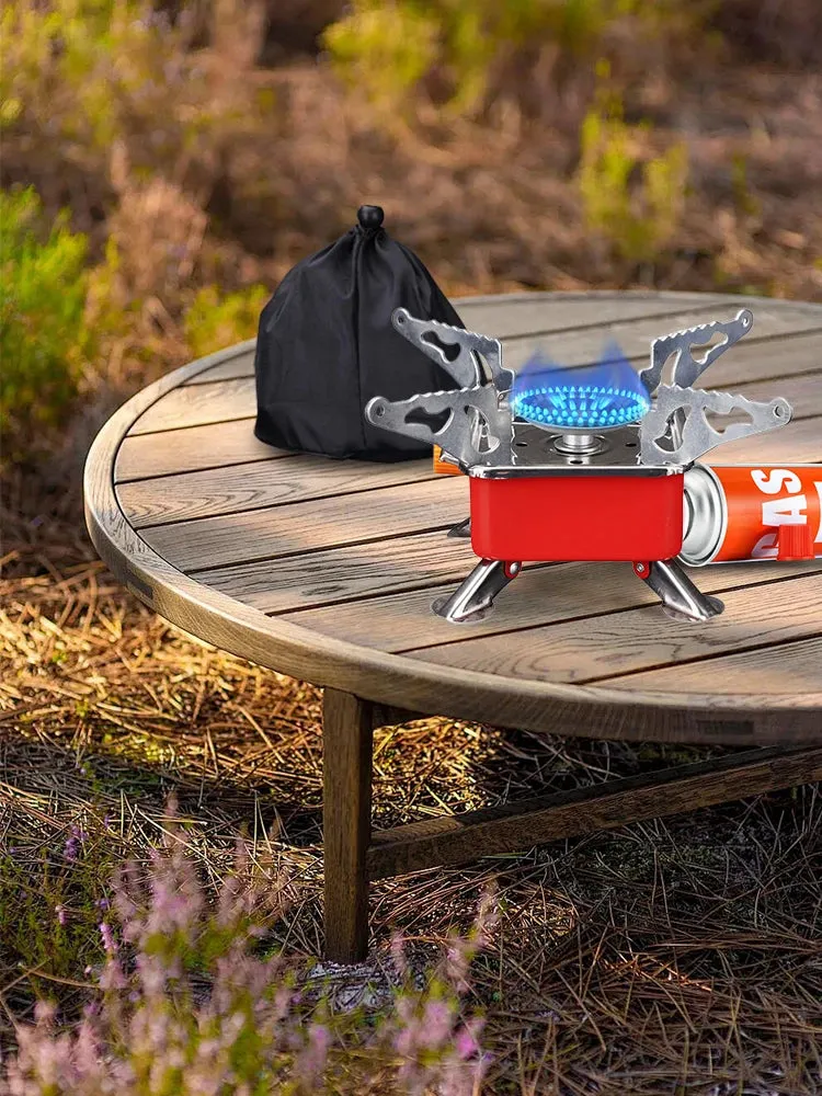 Mini Square Lotus Outdoor Stove – Portable Gas Stove for Camping, Hiking, and Travel, Ultralight Cookware for Adventurers