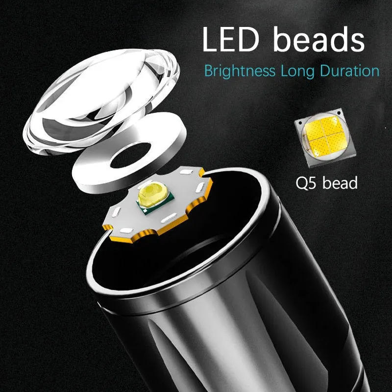 Mini Torch Led Rechargeable Flashlight Portable Usb Charging Flashlight High Power Bank Camping Waterproof Long Range Lantern