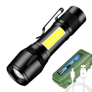 Mini Torch Led Rechargeable Flashlight Portable Usb Charging Flashlight High Power Bank Camping Waterproof Long Range Lantern