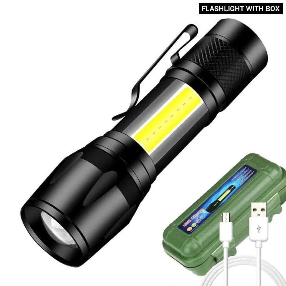 Mini Torch Led Rechargeable Flashlight Portable Usb Charging Flashlight High Power Bank Camping Waterproof Long Range Lantern