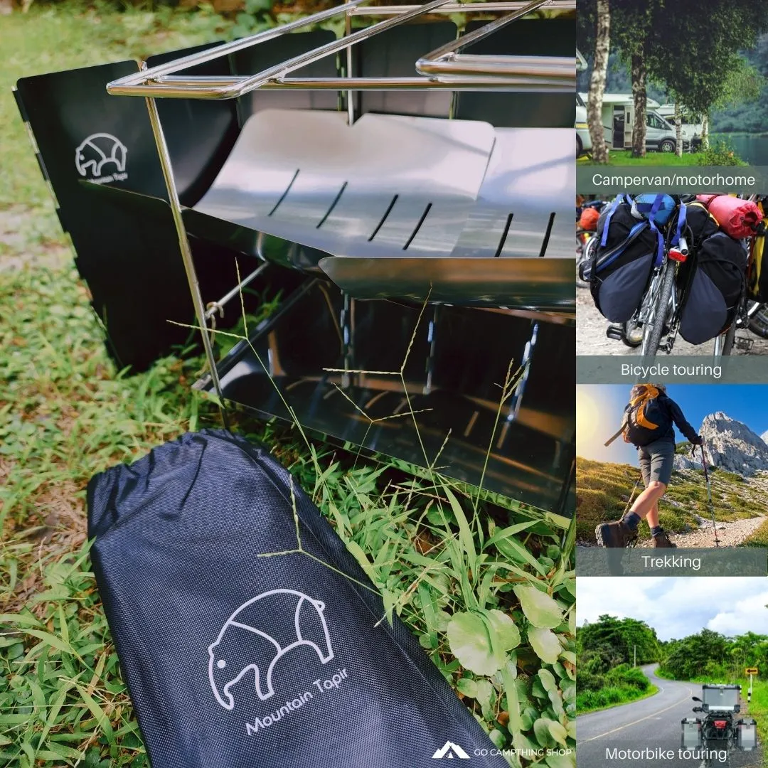Mountain Tapir Camping Cooking Windscreen Aluminium Alloy Foldable Windshield Storage Bag Included