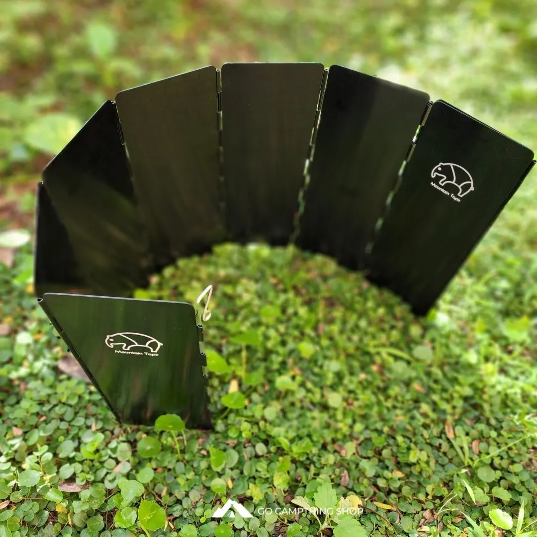 Mountain Tapir Camping Cooking Windscreen Aluminium Alloy Foldable Windshield Storage Bag Included