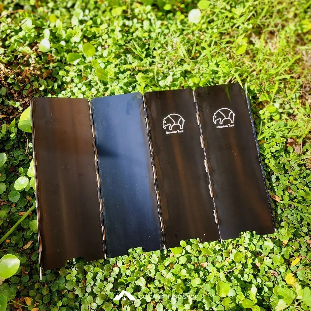 Mountain Tapir Camping Cooking Windscreen Aluminium Alloy Foldable Windshield Storage Bag Included