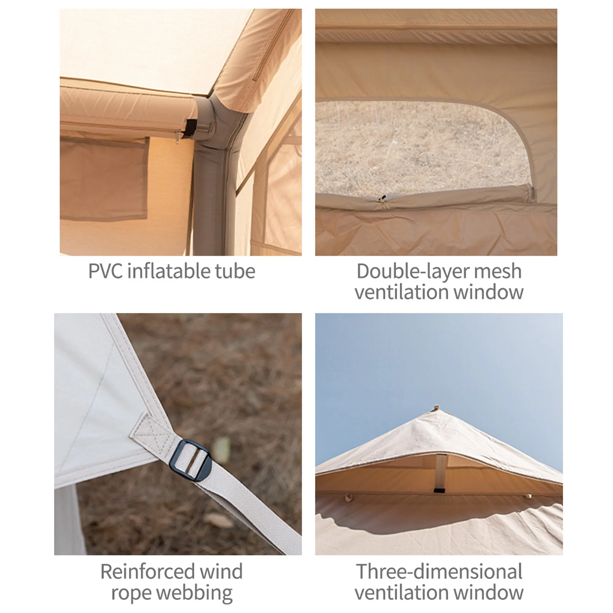 Naturehike Khaki Inflatable Air Gen 6.3 Cost-efficient Cotton Tent Popular choice