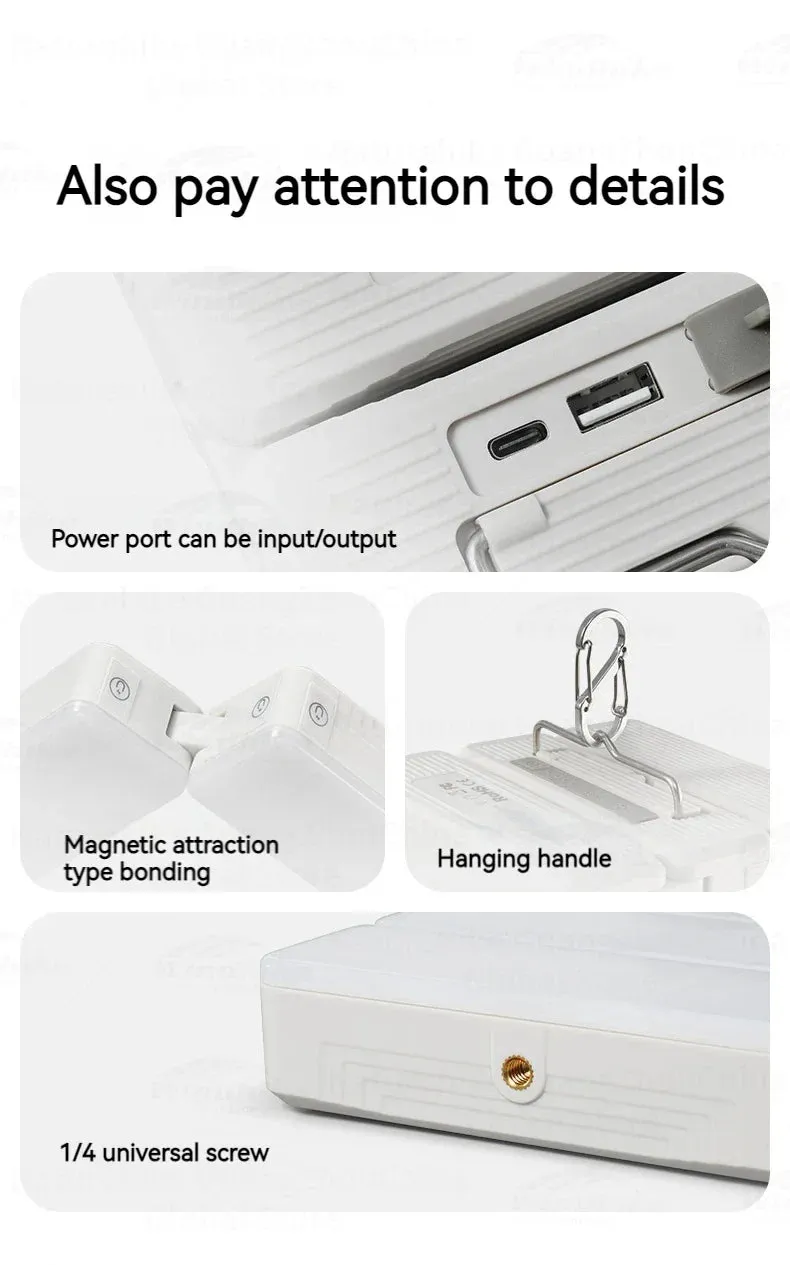 Naturehike Refractive Outdoor Camp Lamp Portable Folding Multi-shape Light Rechargeable Tent Lamp Waterproof Hanging USB LED Lantern Hook Flashlight