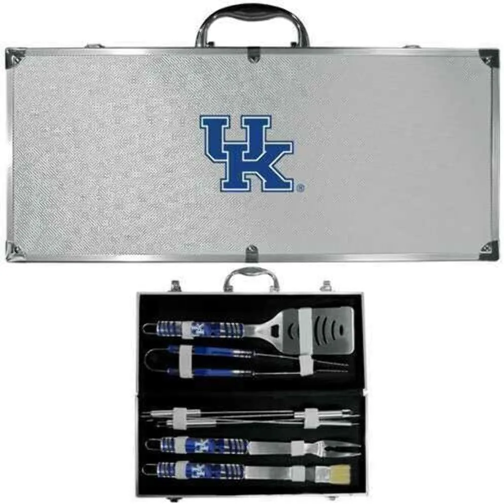 NCAA Siskiyou Sports Fan Shop Kentucky Wildcats Steel Tailgater BBQ Set w/Case 8 piece Gray