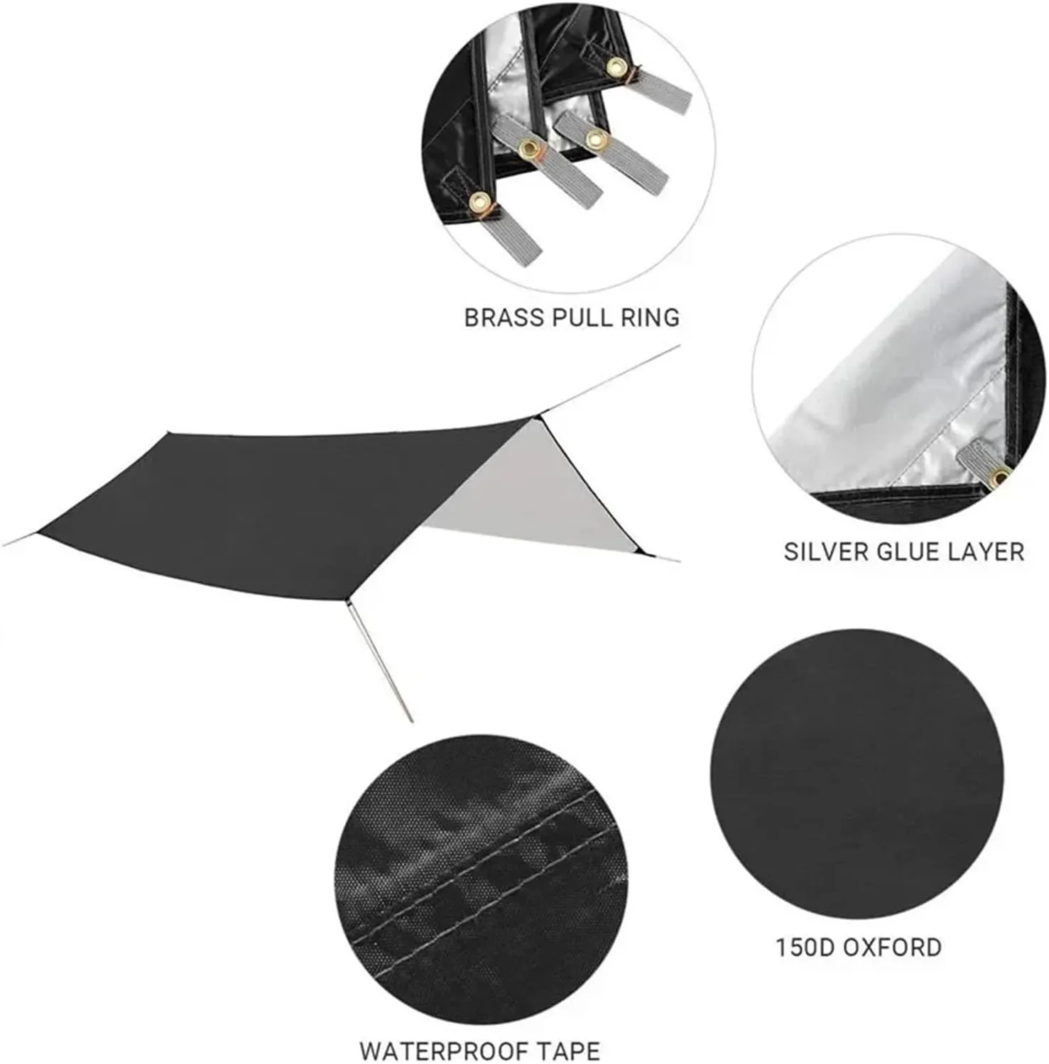 Nylon Parachute Hammock Net Camping Hammock with Net and Rainfly Tarp,118x118in Portable and Hammock Tent Indoor, Outdoor Terrace Hammock(Model 3)