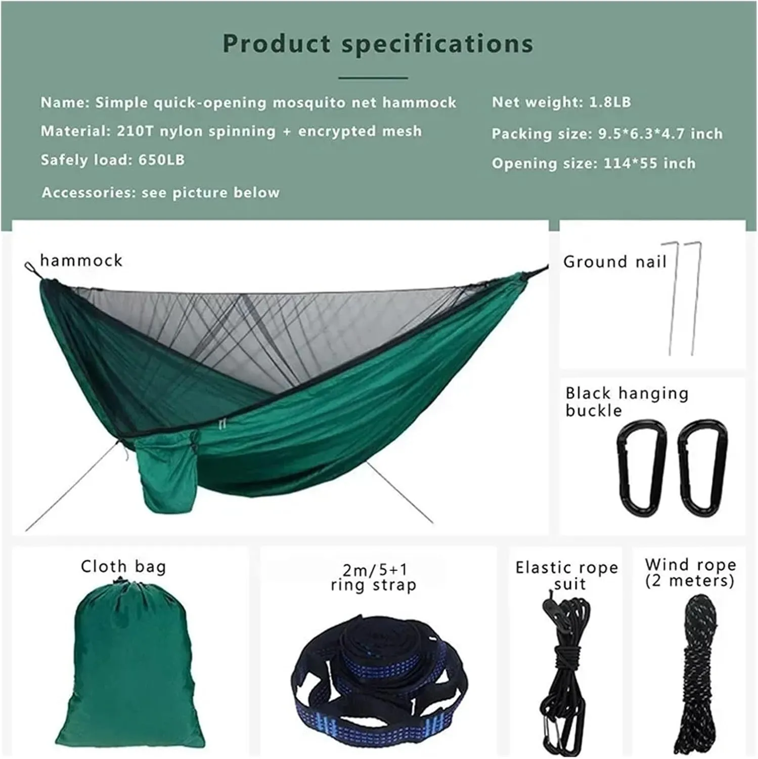 Nylon Parachute Hammock Net Camping Hammock with Net and Rainfly Tarp,118x118in Portable and Hammock Tent Indoor, Outdoor Terrace Hammock(Model 3)