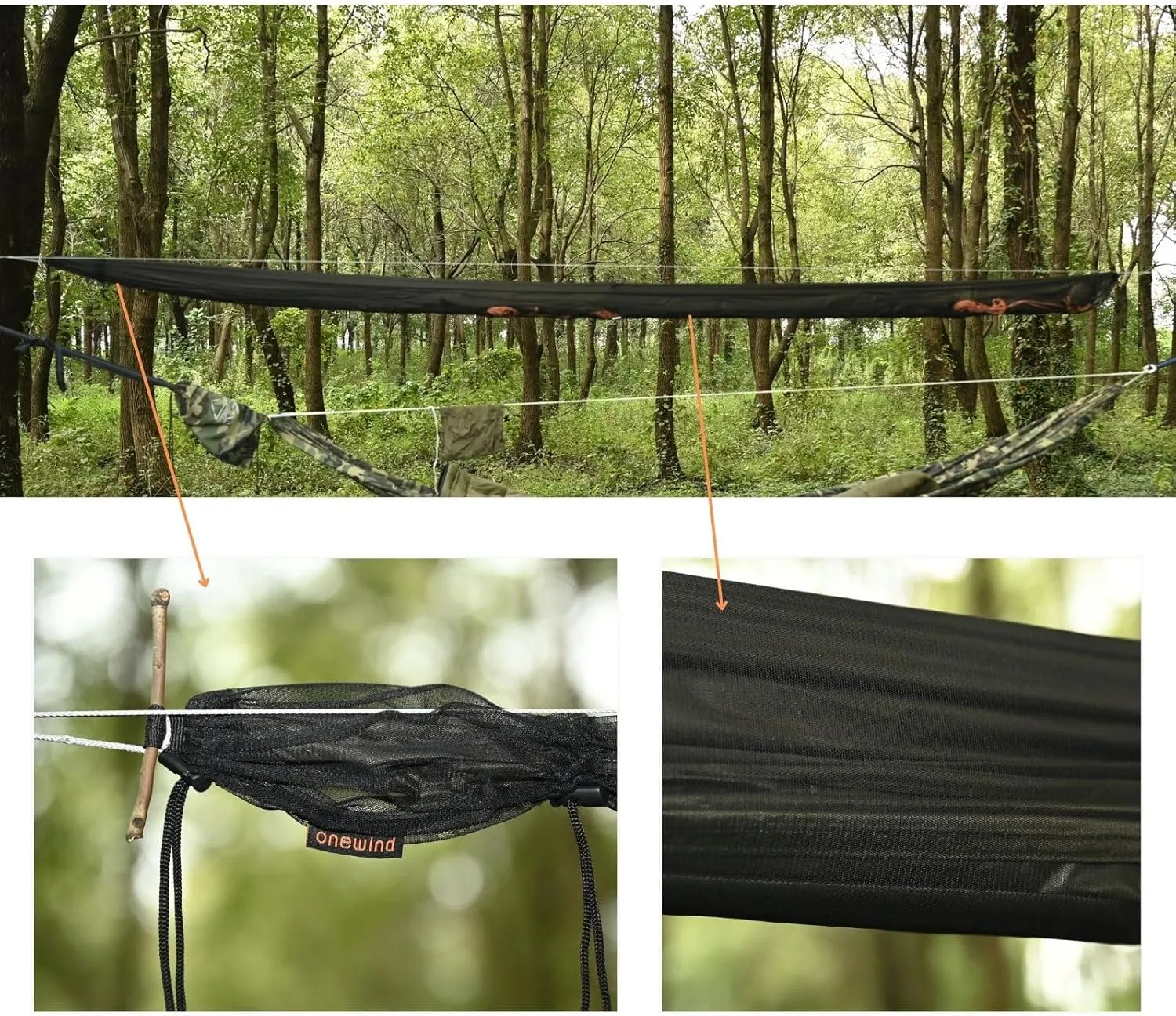 Onewind Premium Hammock Tarp Sleeve 12ft Camping Tent Rain Fly Snakeskin for Tarp Easy Storage and Display, Hiking and Backpacking, Lightweight and Durable Water Resistant, OD Green