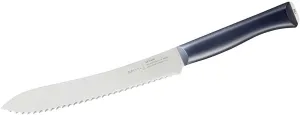 Opinel Intempora Bread Knife – Serrated, Curved Blade for Slicing Bread and Tough Rinds, High Carbon Sandvik Steel Blade, Made in Portugal, Silver,One Size,254528