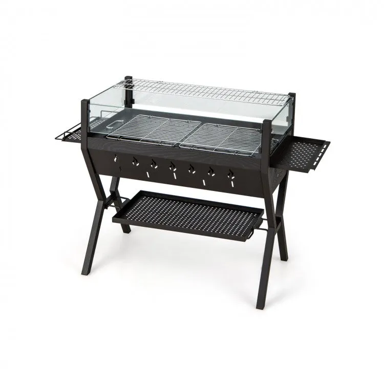 Outdoor Camping Portable Black Windproof Seasoning Rack BBQ Grill Charcoal Stove