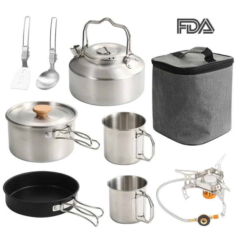 Outdoor Cookware Portable Folding Pan Set