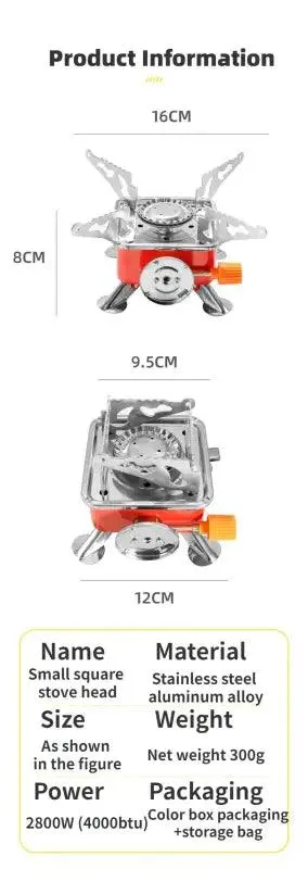 Outdoor Mini Square Folding Gas Stove