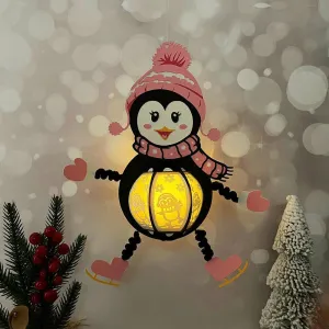 Penguin Hanging - 3D Christmas Lantern File - Cricut File 1 - LightBoxGoodMan