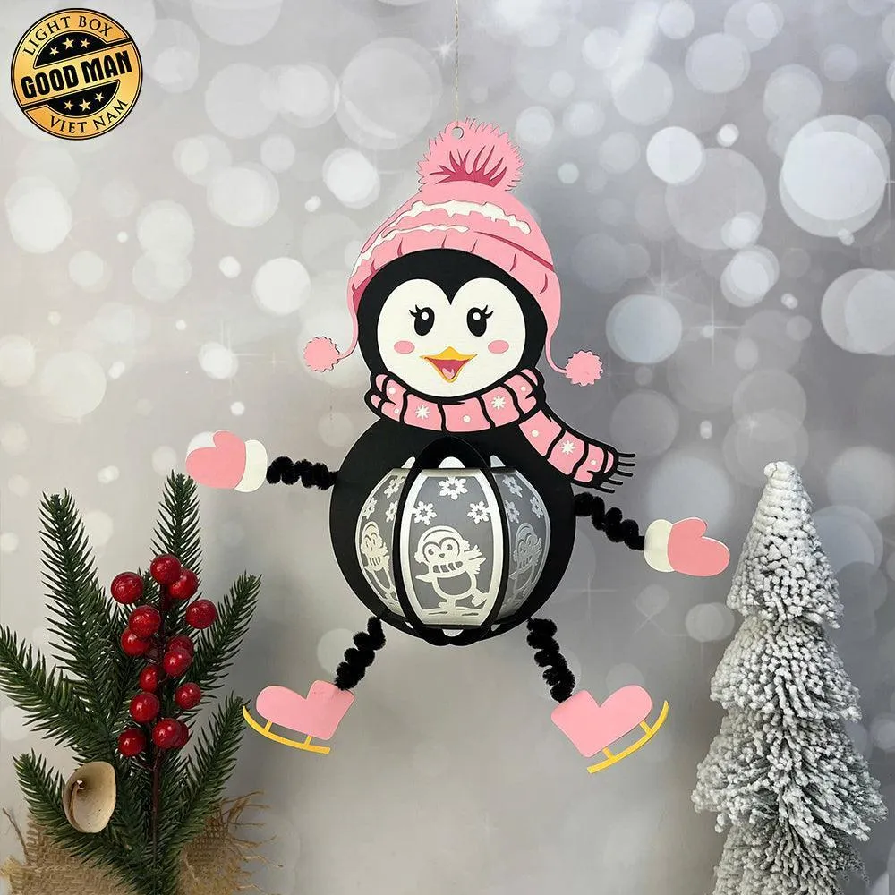 Penguin Hanging - 3D Christmas Lantern File - Cricut File 1 - LightBoxGoodMan