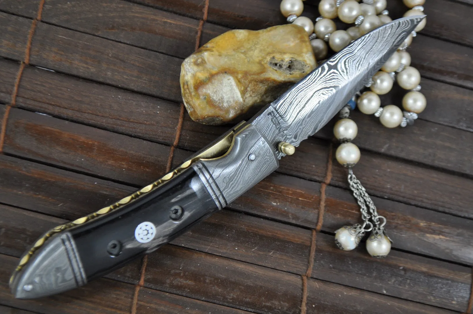 Perkin Knives - Handmade Damascus Pocket Knife - Hunting Knife Foldable …