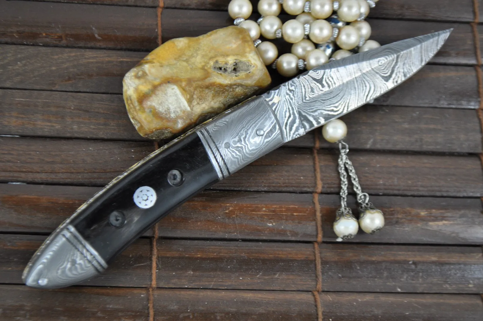 Perkin Knives - Handmade Damascus Pocket Knife - Hunting Knife Foldable …
