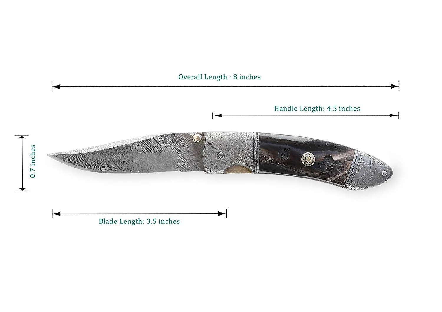 Perkin Knives - Handmade Damascus Pocket Knife - Hunting Knife Foldable …