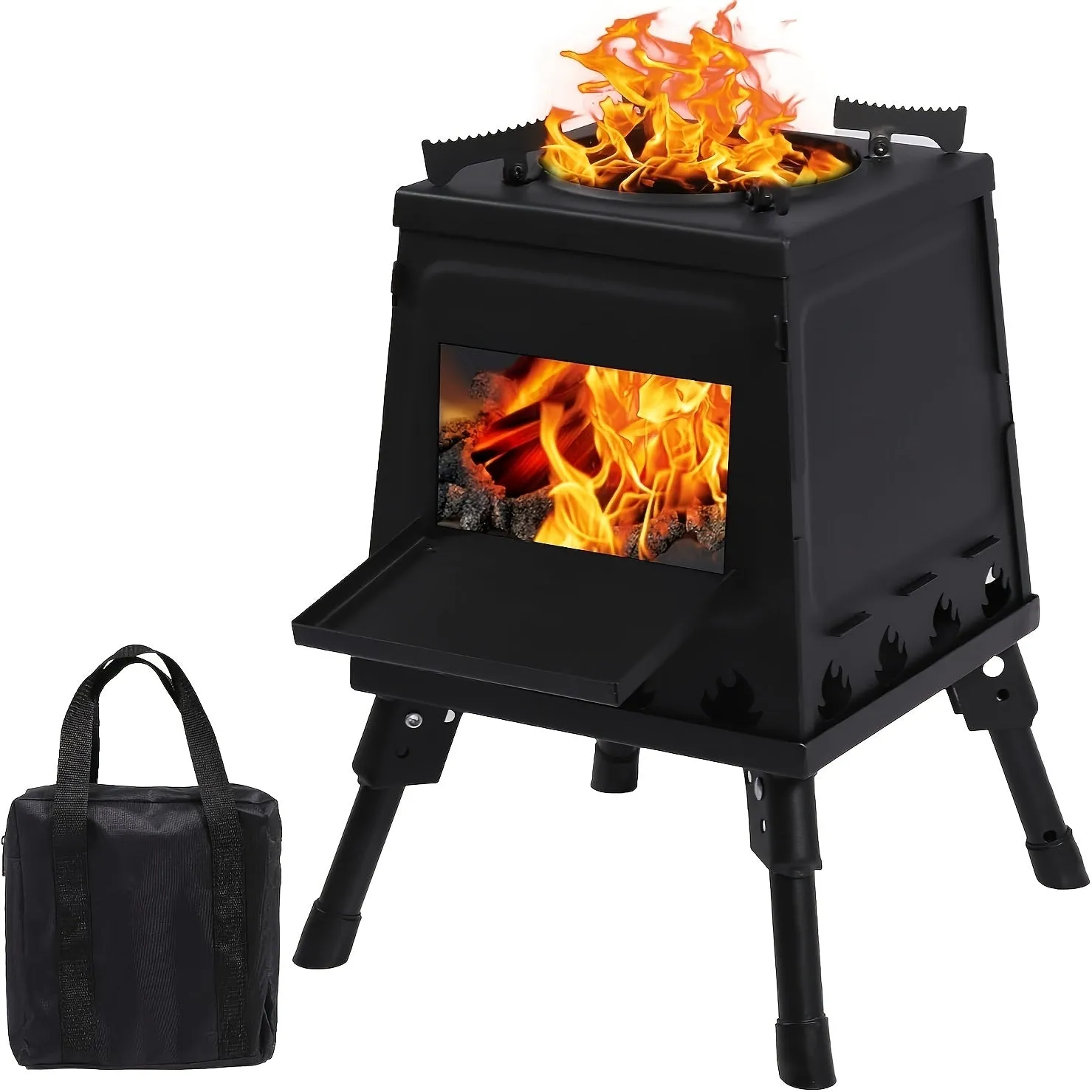 Portable Cast Iron Wood Burning Camp Stove