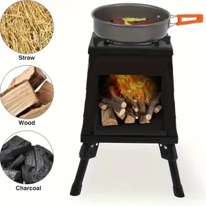 Portable Cast Iron Wood Burning Camp Stove