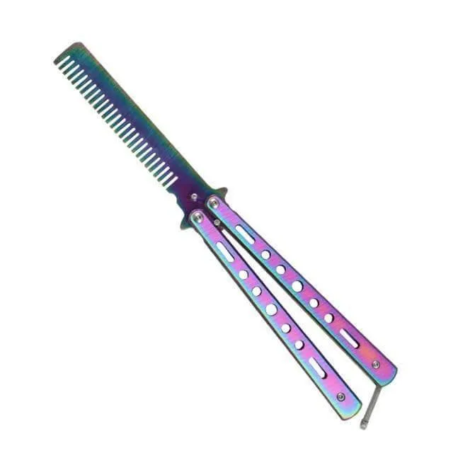 Portable Foldable Stainless Steel Butterfly Hair Brush - Travel Hair Tool