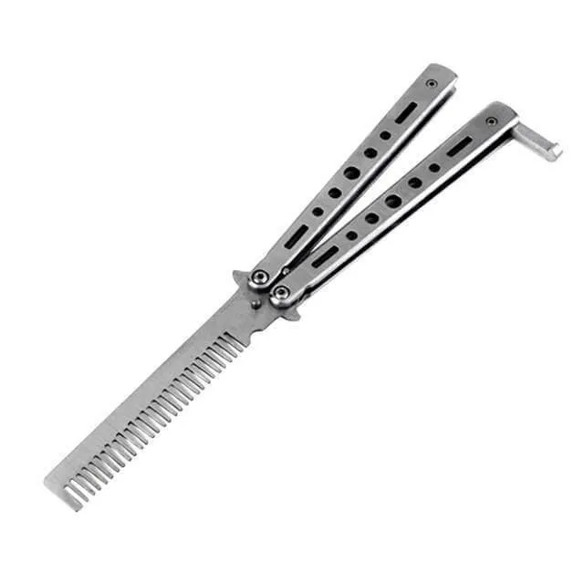 Portable Foldable Stainless Steel Butterfly Hair Brush - Travel Hair Tool
