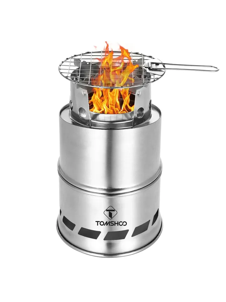 Portable Folding Windproof Wood Burning Stove for Camping & Backpacking