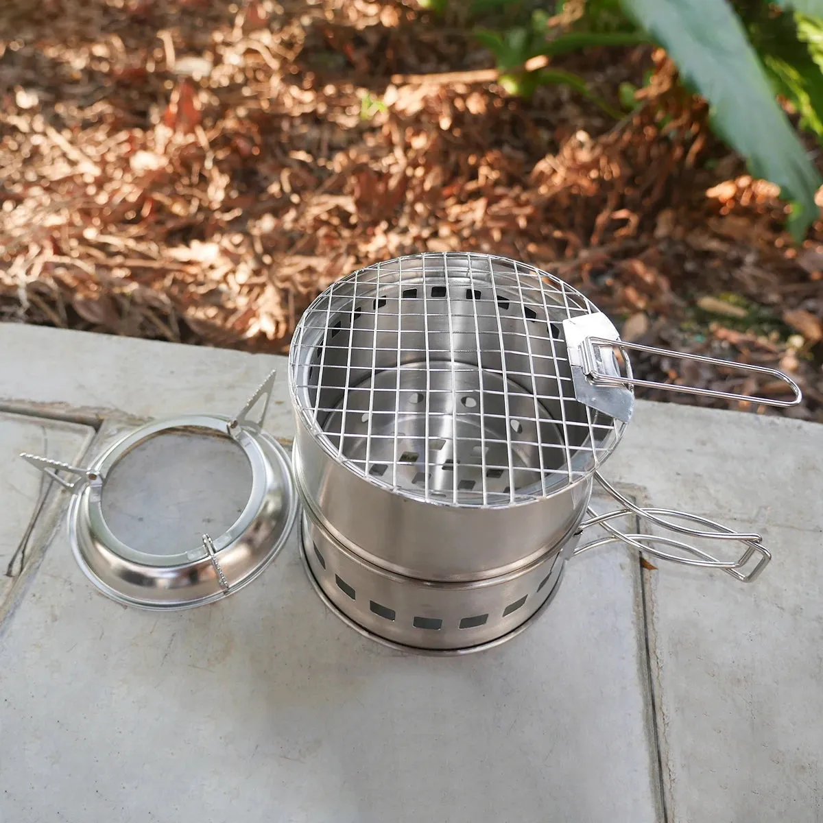 Portable Folding Windproof Wood Burning Stove for Camping & Backpacking