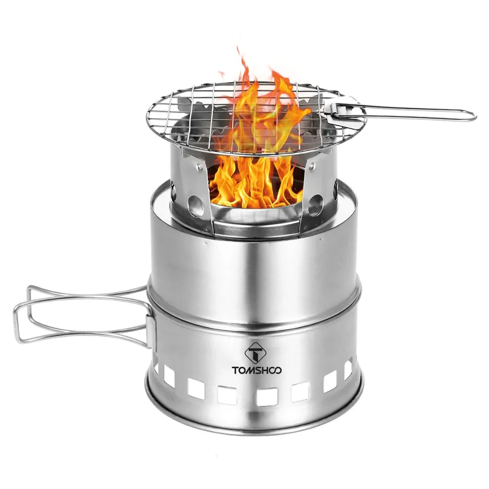 Portable Folding Windproof Wood Burning Stove for Camping & Backpacking