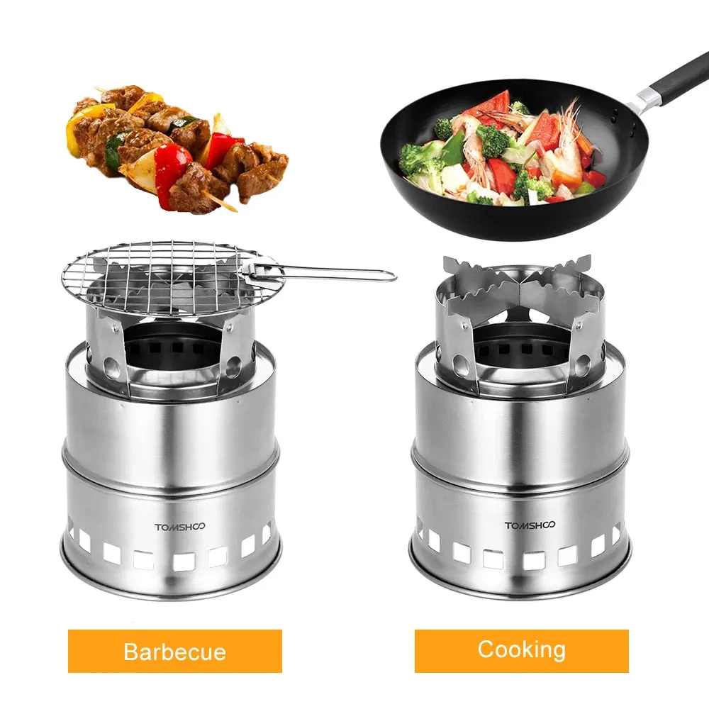 Portable Folding Windproof Wood Burning Stove for Camping & Backpacking