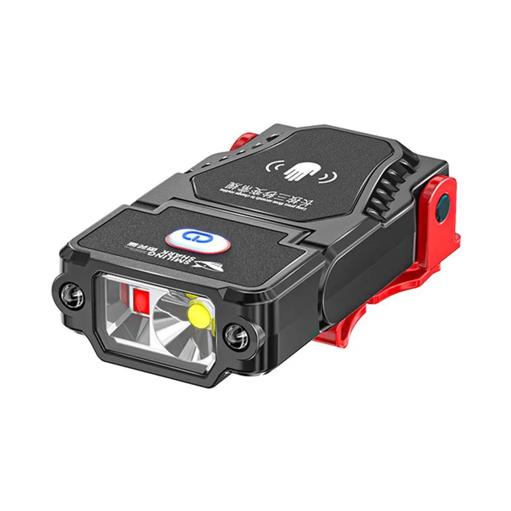 Portable LED Clip-On Cap Headlight with Motion Sensor, Adjustable Angle, USB Rechargeable Headlamp for Camping & Fishing